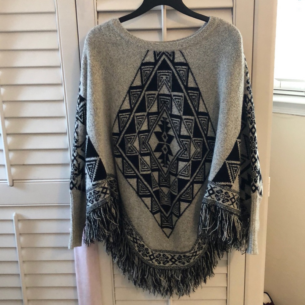 Olivia Sky Poncho Sweater XL